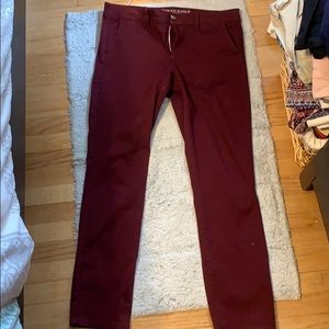 burgundy khakis